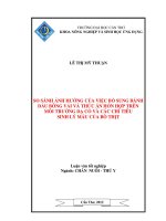 SO SÁNH ẢNH HƯỞNG của VIỆC bổ SUNG BÁNH dầu BÔNG vải và THỨC ăn hỗn hợp TRÊN môi TRƯỜNG dạ cỏ và các CHỈ TIÊU SINH lý máu của bò THỊT 