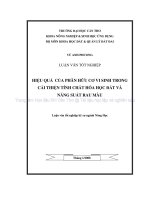 HIỆU QUẢ của PHÂN hữu cơ VI SINH TRONG cải THIỆN TÍNH CHẤT hóa học đất và NĂNG SUẤT RAU màu 