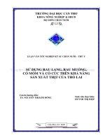SỬ DỤNG RAU LANG, RAU MUỐNG, cỏ mồm và cỏ cúc TRÊN KHẢ NĂNG sản XUẤT THỊT của THỎ LAI 