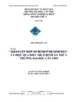 KHẢO sát một số BỆNH ở hệ SINH dục và HIỆU QUẢ điều TRỊ ở BỆNH xá THÚ y TRƯỜNG đại học cần THƠ 