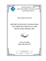 DIỄN BIẾN sử DỤNG đất và ĐÁNH GIÁ KHẢ NĂNG NHIỄM mặn TRÊN đất lúa tôm HUYỆN GIÁ RAI TỈNH bạc LIÊU 