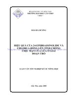 HIỆU QUẢ của 24   EPIBRASSINOLIDE và CHLORUA ĐỒNG lên TÍNH CHỐNG CHỊU mặn của lúa ở GIAI đoạn TRỔ 