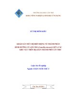 KHẢO sát mức độ BIẾN ĐỘNG về THÀNH PHẦN DINH DƯỠNG của bã TRÀ (camellia sinensis) GIỮA các KHU vực TRÊN địa bàn THÀNH PHỐ cần THƠ 