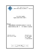 TÌNH HÌNH BỆNH NEWCASTLE tại các hộ CHĂN NUÔI gà THẢ vườn TỈNH hậu GIANG 