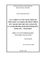 Lựa chọn và ứng dụng một số trò chơi vận động để phát triển sức mạnh cho trẻ mẫu giáo lớn (5 - 6 tuổi) trường mầm non Ngô Quyền Vĩnh Yên - Vĩnh Phúc