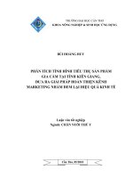 PHÂN TÍCH TÌNH HÌNH TIÊU THỤ sản PHẨM GIA cầm tại TỈNH KIÊN GIANG, đưa RA GIẢI PHÁP HOÀN THIỆN KÊNH  MARKETING NHẰM ĐEM lại HIỆU QUẢ KINH tế 
