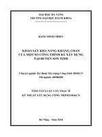 Khảo sát khả năng kháng chấn của một số công trình đã xây dựng tại huyện Sơn Tịnh