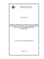 ĐÁNH GIÁ TÍNH đa DẠNG DI TRUYỀN của tập đoàn GIỐNG đậu NÀNH NHẬP nội dựa TRÊN các đặc điểm HÌNH THÁI và NÔNG học 