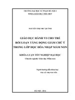 Giáo dục hành vi cho trẻ rối loạn tăng động giảm chú ý trong lớp học hoà nhập mầm non