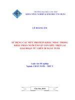 SỬ DỤNG các mức PROTEIN KHÁC NHAU TRONG KHẨU PHẦN NUÔI úm vịt CON SIÊU THỊT LAI GIAI đoạn từ 1 đến 28 NGÀY TUỔI 