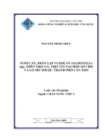 NUÔI cấy, PHÂN lập VI KHUẨN SALMONELLA spp  TRÊN THỊT gà, THỊT vịt tại một số CHỢ và lò mổ THUỘC THÀNH PHỐ cần THƠ 