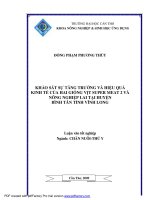 KHẢO sát sự TĂNG TRƯỞNG và HIỆU QUẢ KINH tế của HAI GIỐNG vịt SUPER MEAT 2 và NÔNG NGHIỆP LAI tại HUYỆN BÌNH tân TỈNH VĨNH LONG 