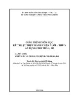 GIÁO TRÌNH MÔN HỌC KỸ THUẬT THỰC HÀNH CHĂN NUÔI – THÚ Y ÁP DỤNG CHO TRÂU, BÒ
