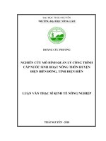 Nghiên cứu mô hình quản lý công trình cấp nước sinh hoạt nông thôn huyện Điện Biên Đông, tỉnh Điện Biên (Luận văn thạc sĩ)
