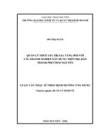 Quản lý thuế giá trị gia tăng đối với các doanh nghiệp xây dựng trên địa bàn thành phố Thái Nguyên