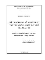 Giá trị nội dung và nghệ thuật tập thơ những người bạn nhỏ của phạm hổ (2014) 