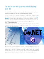 Tai lieu co ban cho nguoi moi bat dau hoc lap trinh CSharp