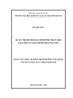 Quản trị rủi ro bảo hiểm phi nhân thọ tại công ty bảo minh thái nguyên 