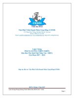 Luận Chứng Phụng Dưỡng Thiên Nhiên Khu Bảo Tồn Sinh Thái Nhân Văn HEPA Giai Đoạn 2017 - 2022