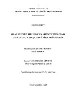 Quản lý thuế thu nhập cá nhân từ tiền công, tiền lương tại cục thuế tỉnh thái nguyên 