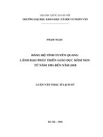 ĐẢNG BỘ TỈNH TUYÊN QUANG  LÃNH ĐẠO PHÁT TRIỂN GIÁO DỤC MẦM NON  TỪ NĂM 1991 ĐẾN NĂM 2010