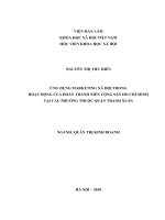 Ứng dụng marketing xã hội trong hoạt động của đoàn thanh niên cộng sản hồ chí minh tại các phường thuộc quận thanh xuân