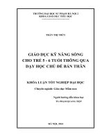 Giáo dục kỹ năng sống cho trẻ 5   6 tuổi thông qua dạy học chủ đề bản thân (2014) 