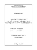 Nghiên cứu, tính toán các giải pháp tiết kiệm điện