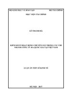 KIỂM SOÁT HOẠT ĐỘNG CHUYỂN GIÁ TRONG CÁC CHI NHÁNH CÔNG TY ĐA QUỐC GIA TẠI VIỆT NAM