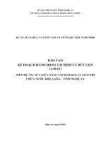 SỬA CHỮA NÂNG CẤP ĐẢM BẢO AN TOÀN HỒ CHỨA NƯỚC KHE GANG – TỈNH NGHỆ AN