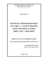 Đánh giá chế độ sinh hoạt của trẻ 4   5 tuổi ở trường mầm non hùng vương phúc yên   vĩnh phúc (2014) 