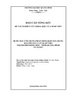 Bước đầu ứng dụng phần mềm QGIS xây dựng các bản đồ nguy cơ ngập cho thành phố Đồng Hới – tỉnh Quảng Bình
