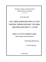 Đưa một số bài hát dân ca vào chương trình giáo dục âm nhạc cho trẻ mầm non 5-6 tuổi