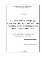 Giải pháp nâng cao hiệu quả công tác giáo dục thể chất cho trẻ mẫu giáo trường mầm non Hùng Vương - Phúc Yên