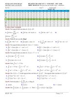 Đề kiểm tra học kỳ 2 Toán 12 năm 2017 – 2018 trường THPT An Phước – Ninh Thuận