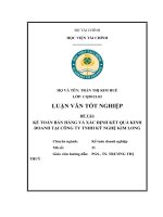 Luận văn tốt nghiệp hoàn chỉnh đề tài kế toán bán hàng và xác định kết quả kinh doanh tại công ty TNHH kỹ nghệ kim long (học viện tài chính)
