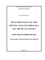 Phát triển ngôn ngữ cho trẻ mẫu giáo lớn thông qua dạy trẻ kể lại chuyện