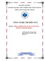 Công nghệ chế biến sữa: CÔNG NGHỆ SẢN XUẤT VÁNG SỮA SOCOLA HẠNH NHÂN