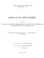 ÁP DỤNG ĐỊNH lý DIRICHLET vào GIẢI một số bài TOÁN sơ cấp cơ bản