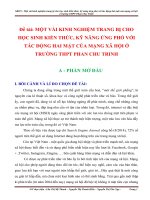 Một vài kinh nghiệm trang bị cho học sinh kiến thức, kỹ năng ứng phó với tác động hai mặt của mạng xã hội ở trường THPT Phan Chu Trinh