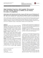 Single institution experience with lymphatic microsurgical preventive healing approach (LYMPHA) for the primary prevention of lymphedema