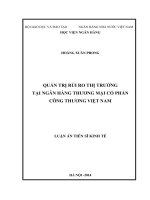 Quản trị rủi ro thị trường tại Ngân hàng TMCP Công thương Việt Nam(Luận án tiến sĩ)