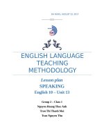 ENGLISH 10   UNIT 13   SPEAKING