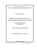 Nghiên cứu mức độ hài lòng của du khách đối với khu du lịch Tam Đảo (Luận văn thạc sĩ)
