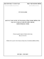 QUẢN LÝ NHÀ NƯỚC VỀ ỨNG DỤNG CÔNG NGHỆ THÔNG TIN TẠI CÁC CƠ QUAN CHUYÊN MÔN THUỘC UBND TỈNH BẮC NINH