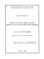 Luận Văn “ Trung Với Nước, Hiếu Với Dân” Trong Tư Tường Đạo Đức Hổ Chí Minh