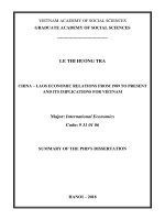 Quan hệ kinh tế của Trung Quốc với Lào từ năm 1989 đến nay và hàm ý cho Việt Nam (tt)
