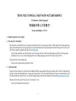 TIẾNG VIỆT CÓ PHẢI LÀ MỘT NGÔN NGỮ KHÓ KHÔNG? - Jack Halpern