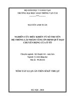 Nghiên cứu điều khiển tỷ số truyền hệ thống lái nhằm tăng ổn định quỹ đạo chuyển động của ô tô (tt)