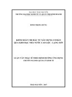 Kiểm soát chi đầu tư xây dựng cơ bản qua Kho bạc Nhà nước Cao Lộc – Lạng Sơn (Luận văn thạc sĩ)